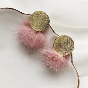 Mink fur earrings